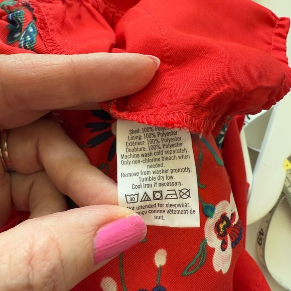 Jane and Jack Girls Bradbury Red Floral Ruffle Jumpsuit Size 6 - Picture 8 of 8